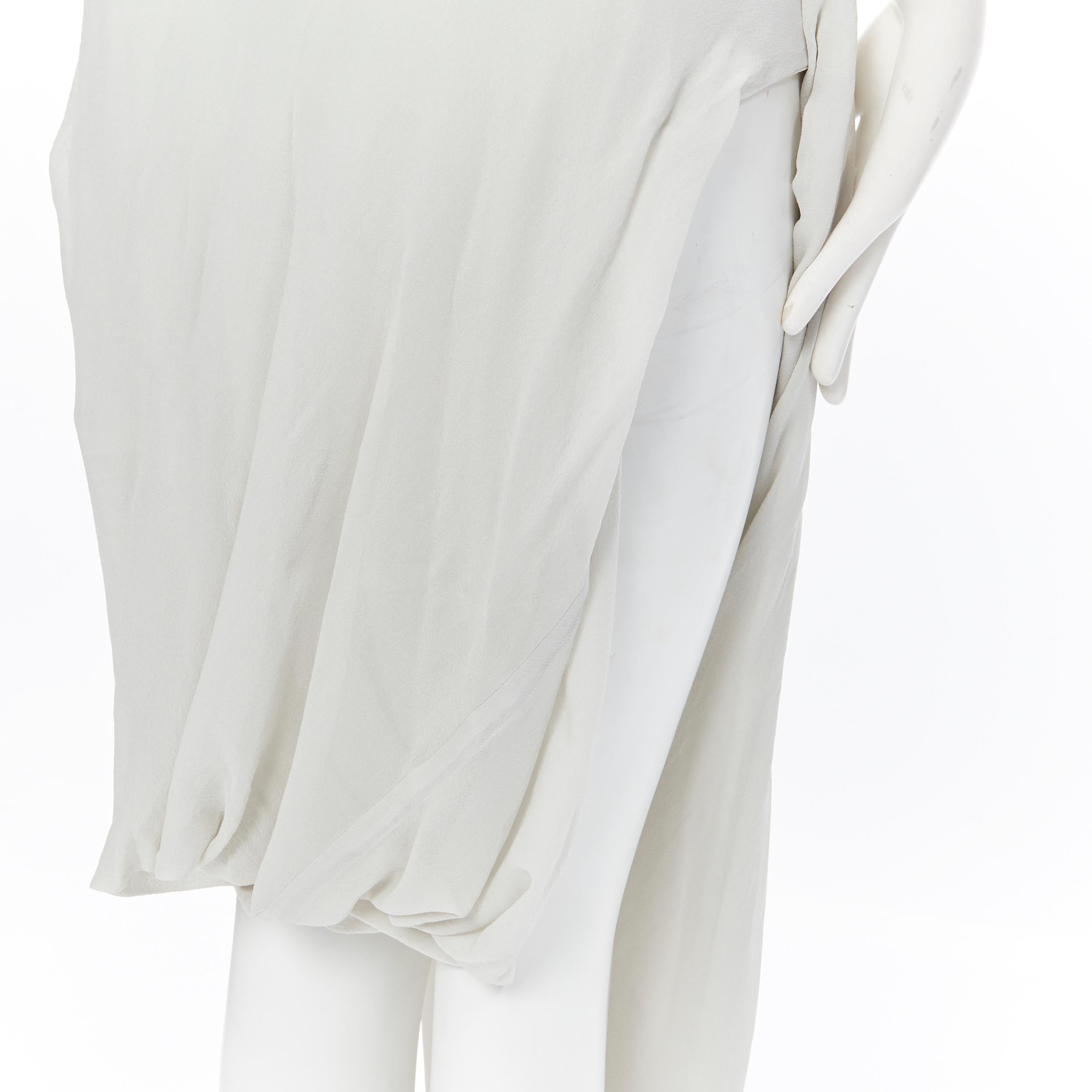 Women's new RICK OWENS SS17 Walrus Runway grey silk draped open side brief skirt IT40