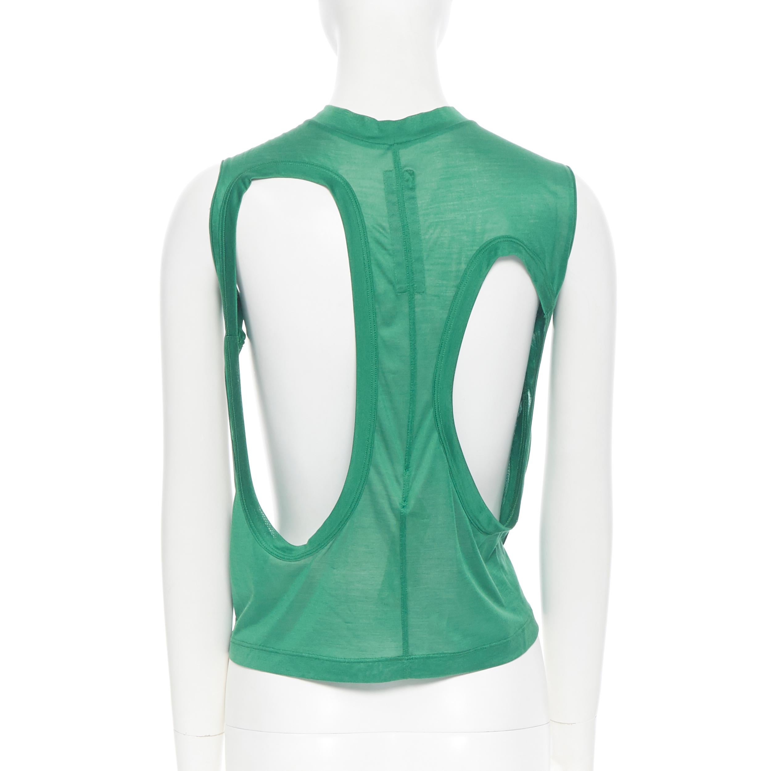 new RICK OWENS SS18 Dirt Membrane green cotton holey cut out tunic dress IT40 S In Excellent Condition In Hong Kong, NT