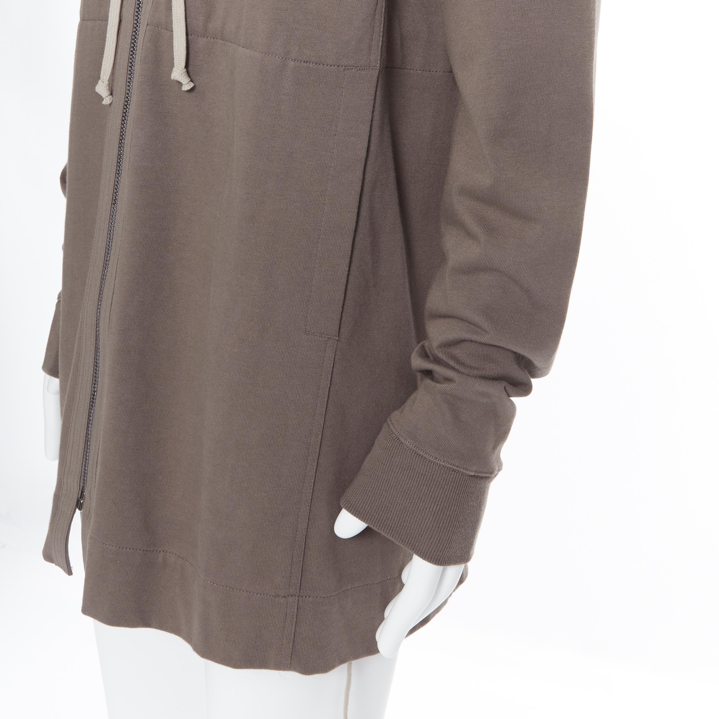 new RICK OWENS SS20 Tecualt dust grey zip front UFW print back long hoodie S 1