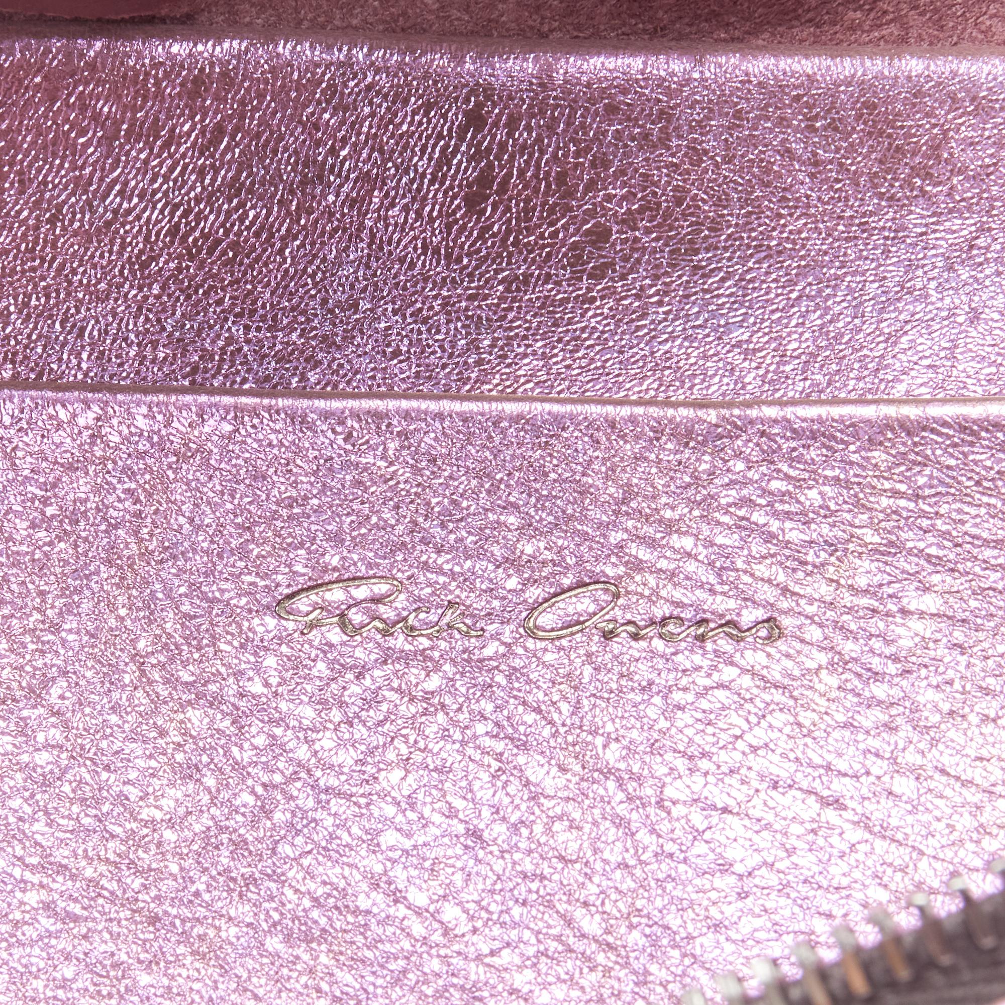 new RICK OWENS Tecuatl Cerberus purple iridescent leather crossbody waist bag 1