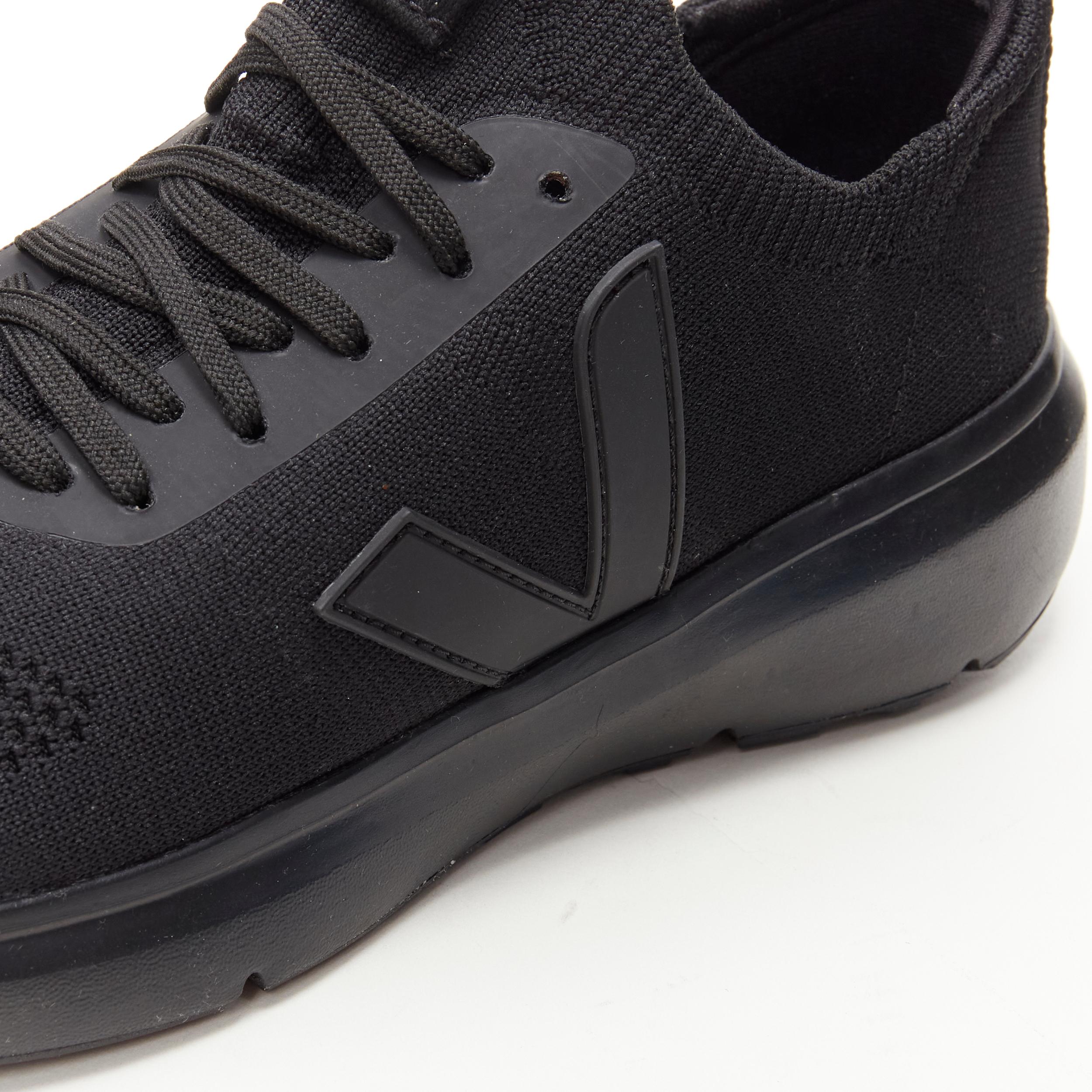 new RICK OWENS VEJA Runner Style 2 V-Knit Black sneaker EU41 en vente 2