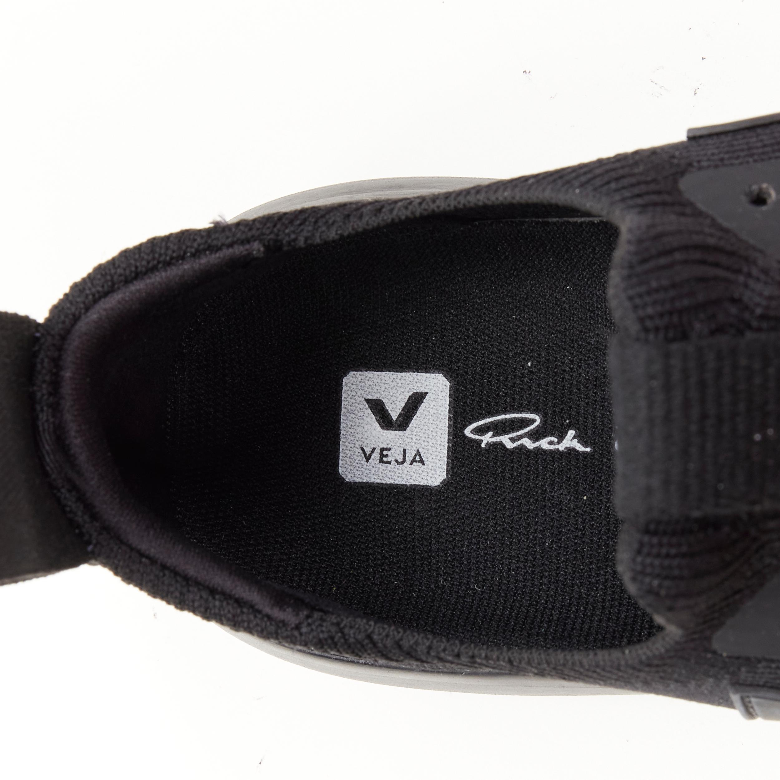 new RICK OWENS VEJA Runner Style 2 V-Knit Black sneaker EU41 en vente 4
