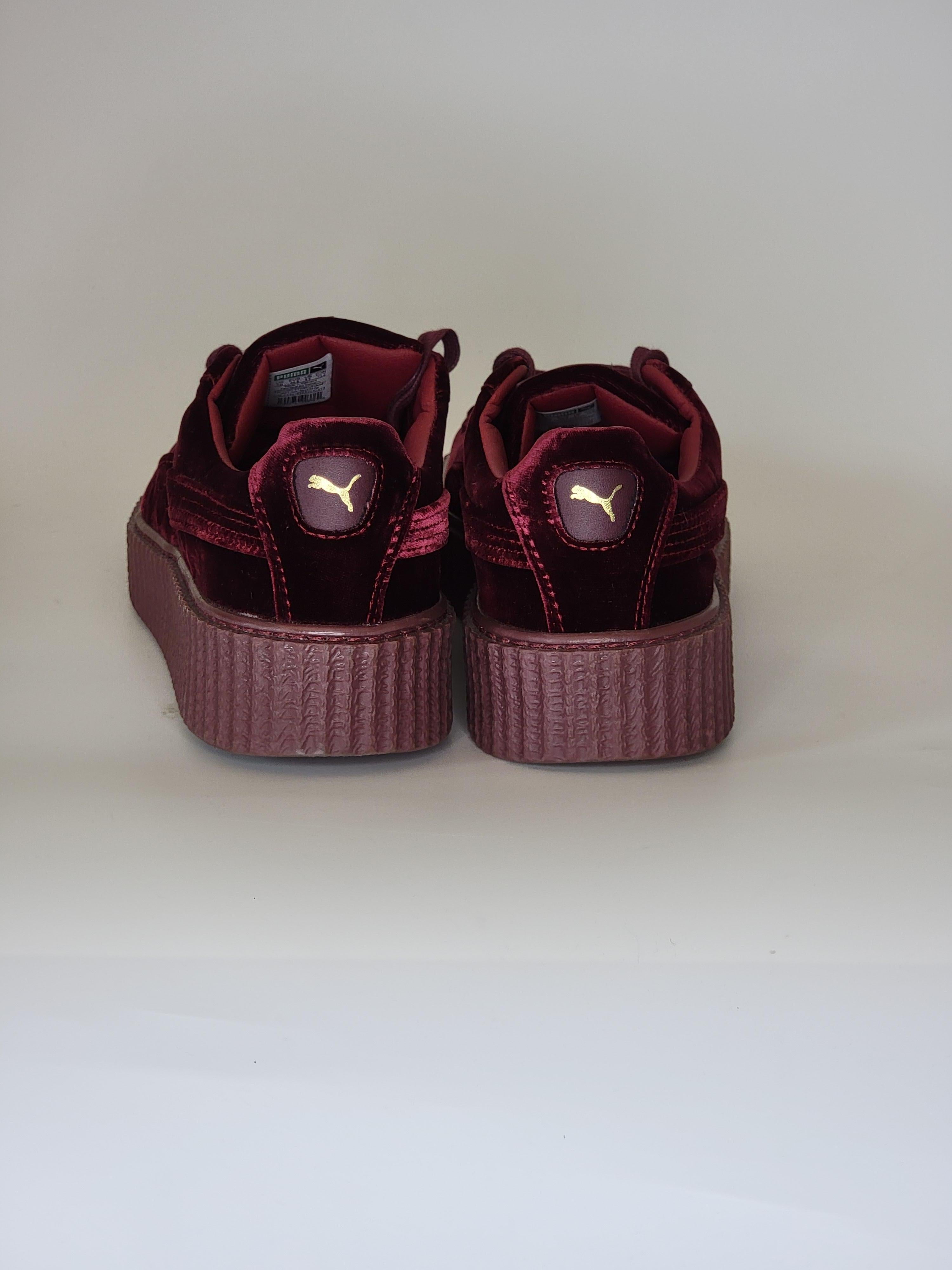 NEW Rihanna Fenty X Puma Burgundy Creeper Low Top Burgundy Sneakers (11 US)  at 1stDibs