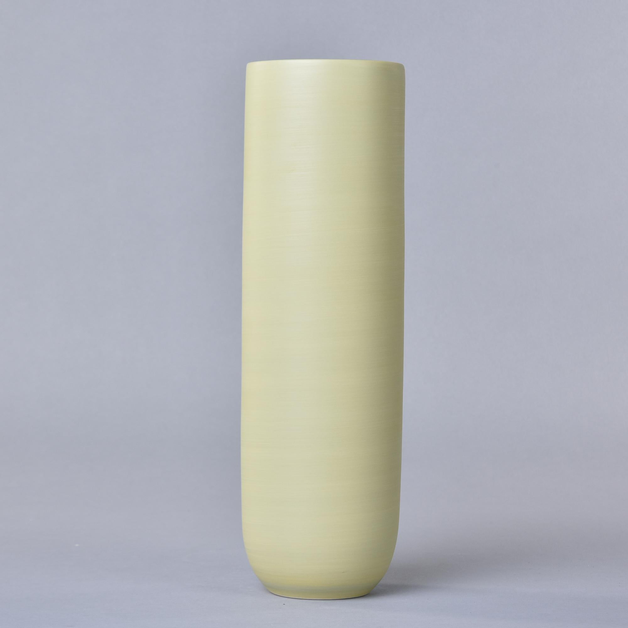 Glazed New Rina Menardi Canna 2 Vase in Pistachio Green For Sale
