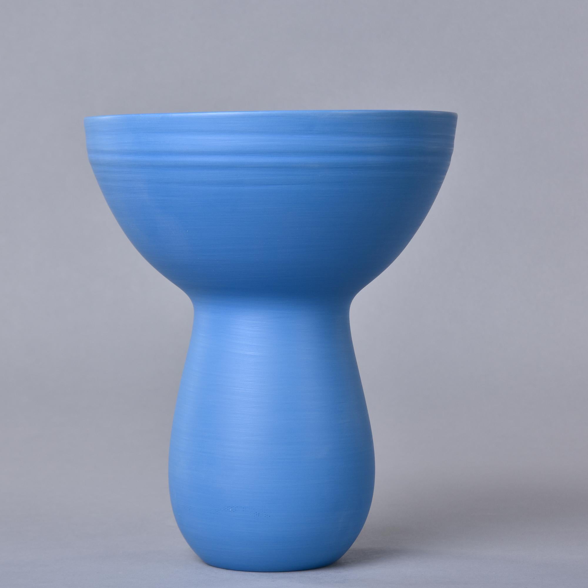 Glazed New Rina Menardi Cornflower Blue Small Bouquet Vase For Sale
