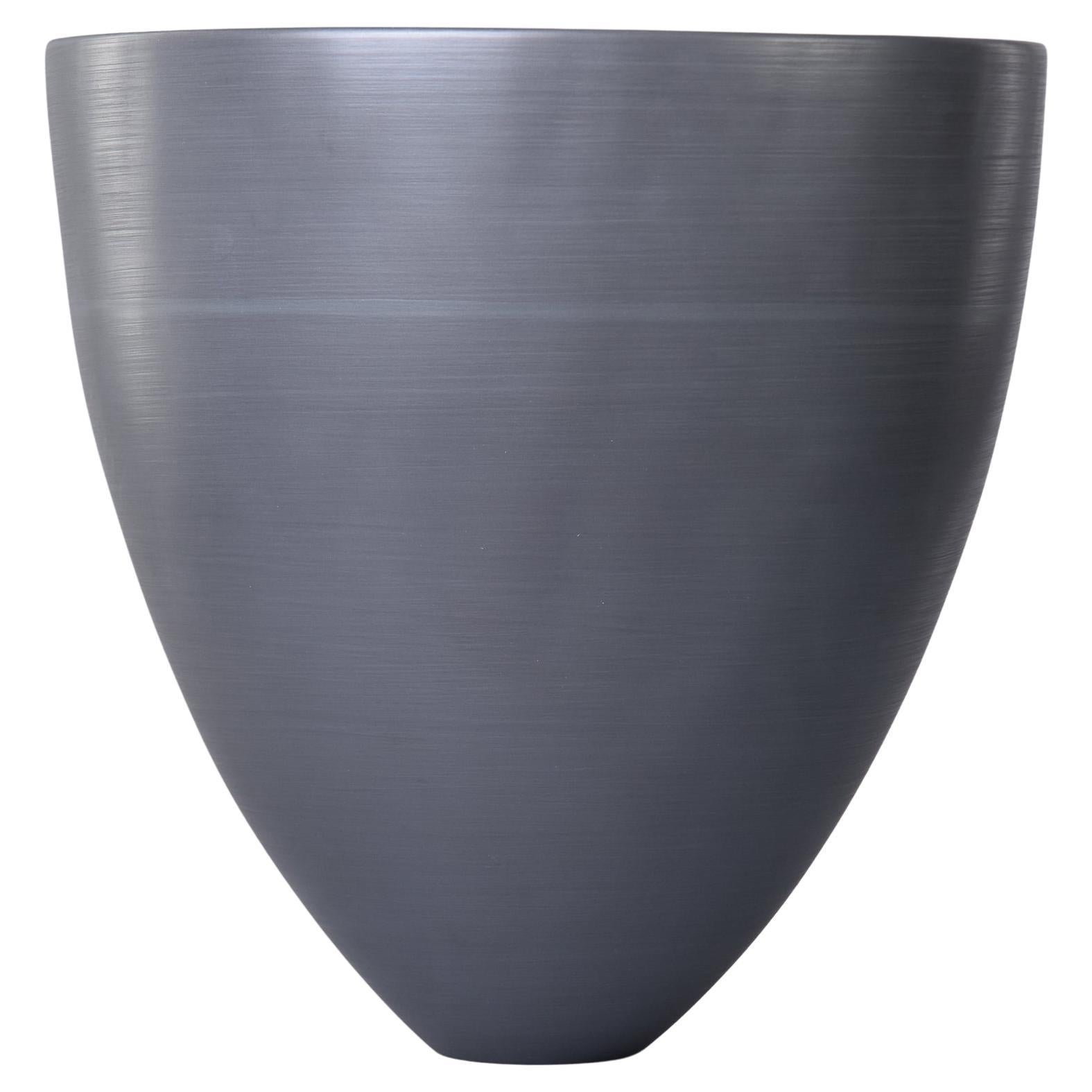 New Rina Menardi Large Cup Form Bowl or Vase in Graphite For Sale