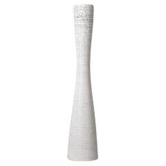 New Rina Menardi Tall White Crackle Flute Vase