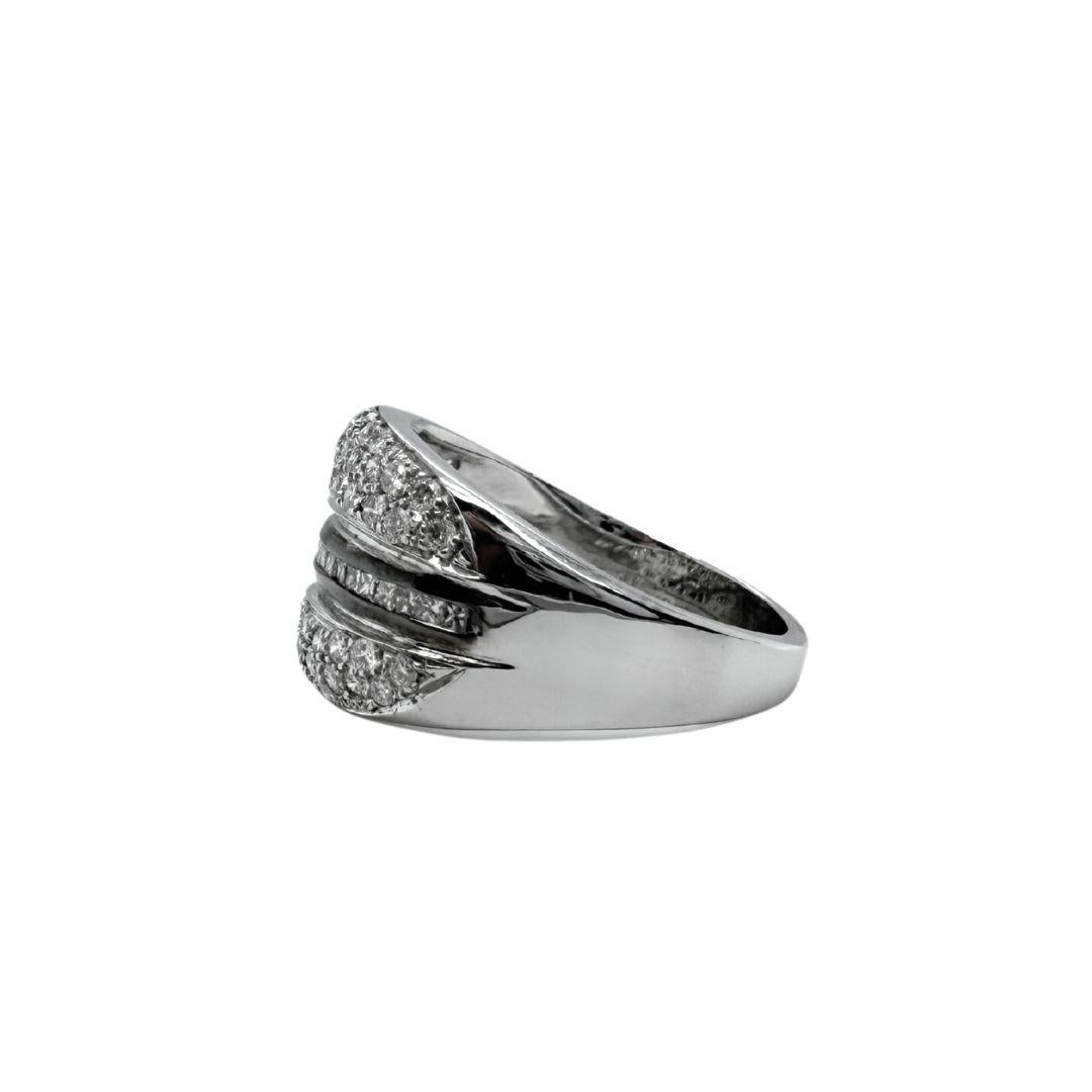 Nuovo anello in oro bianco 18 carati con diamanti naturali G VS In condizioni Nuovo in vendita a Monte-Carlo, MC