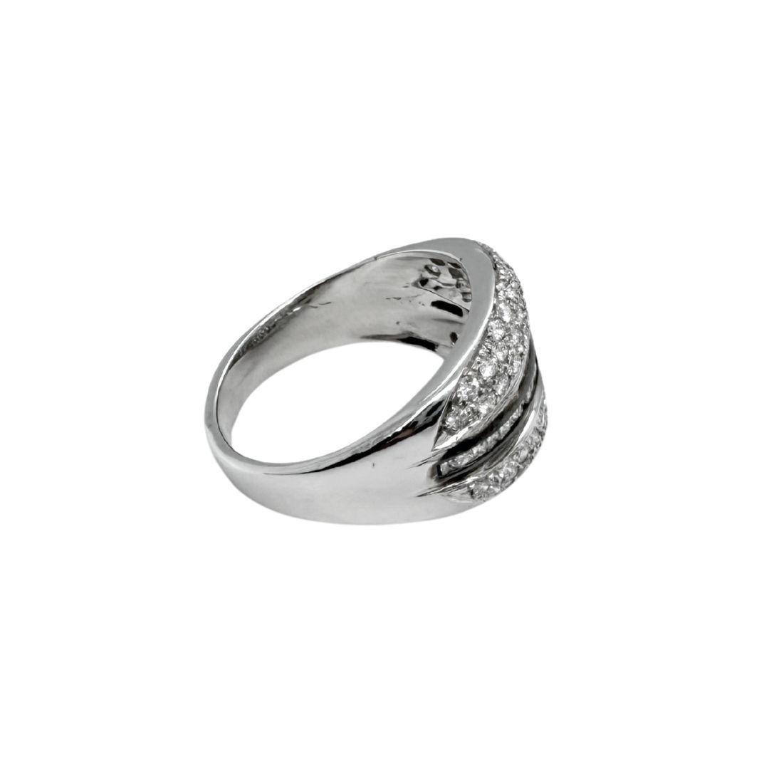 Nuovo anello in oro bianco 18 carati con diamanti naturali G VS in vendita 2