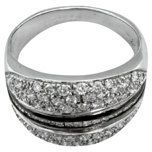 Nuovo anello in oro bianco 18 carati con diamanti naturali G VS