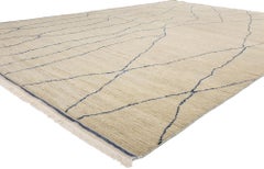 New Rippled Silence Organic Modern Moroccan Carpet, 10'01 x 14'05