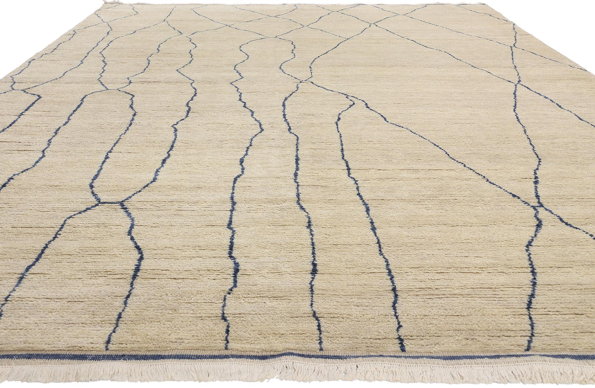 Bohemian New Rippled Silence Organic Modern Moroccan Carpet, 10'01 x 14'05 For Sale