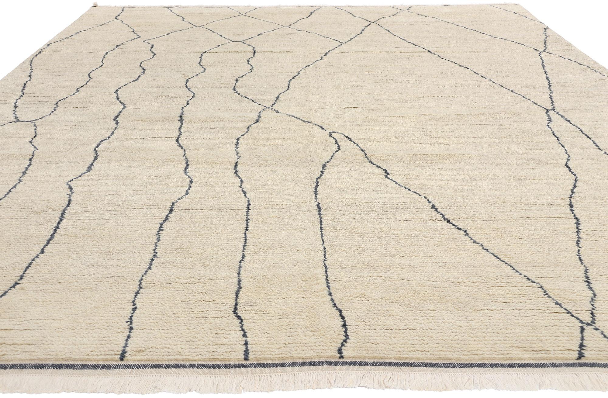 Neuer organischer moderner marokkanischer geriffelter Silence-Teppich, 08'11 x 12'03 (Böhmisch) im Angebot
