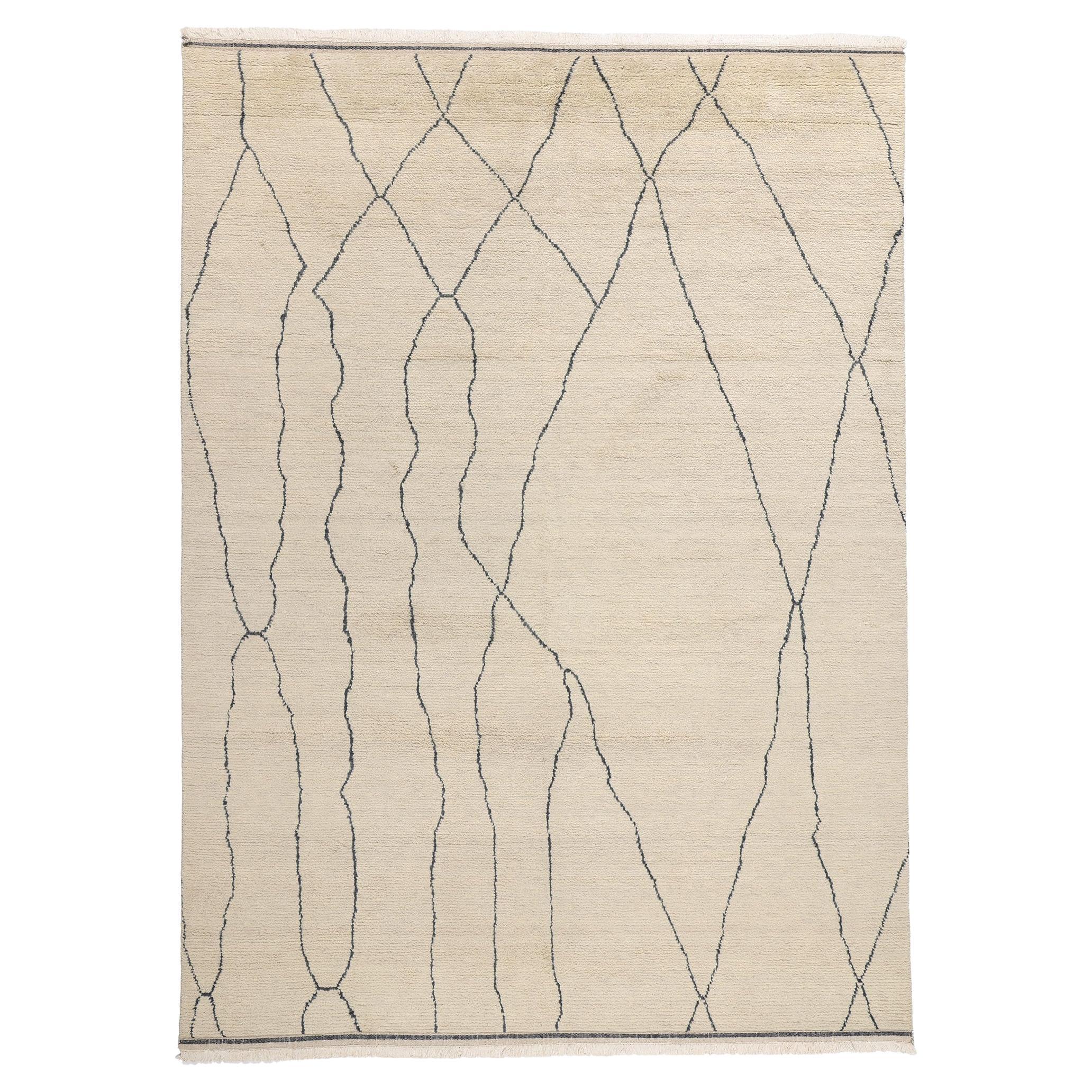 Nouveau tapis marocain moderne et organique, 08'11 x 12'03