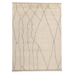 New Rippled Silence Organic Modern Moroccan Rug, 08'11 x 12'03