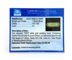 New Ritani 1.00ctw Princess Diamond Frame Band Ring in 18K White Gold