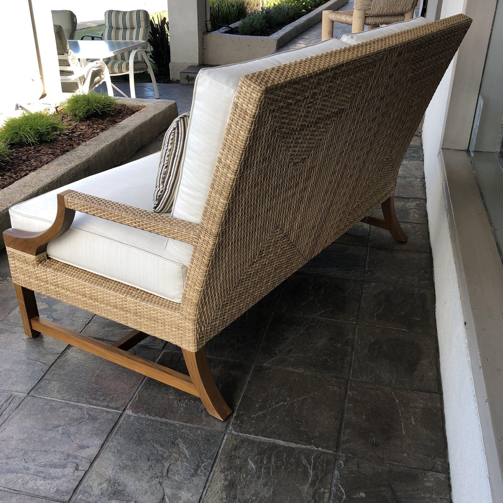 New Riviera Outdoor Loveseat by Michael Taylor Designs For Sale 5