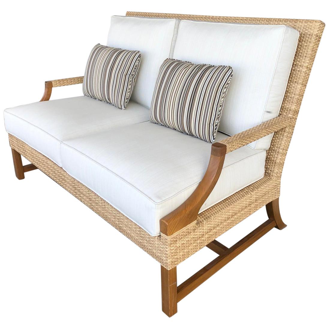 New Riviera Outdoor Loveseat by Michael Taylor Designs For Sale