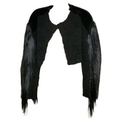 Nuevo ROBERTO CAVALLI CHAQUETA DE PELO NEGRO 42 - 8