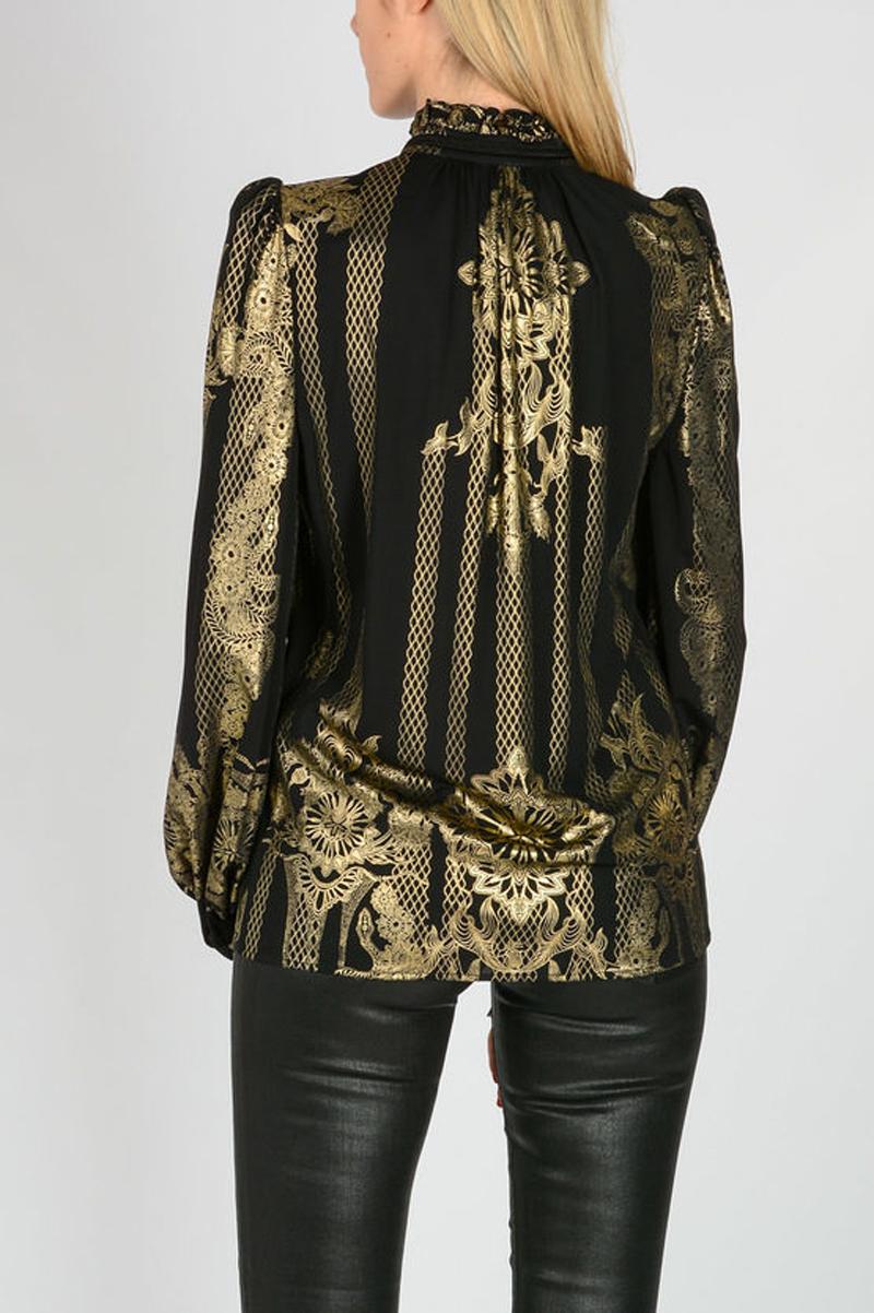 gold and black blouse