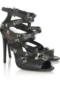 New Roberto Cavalli Black Studded Sandals Size US 8