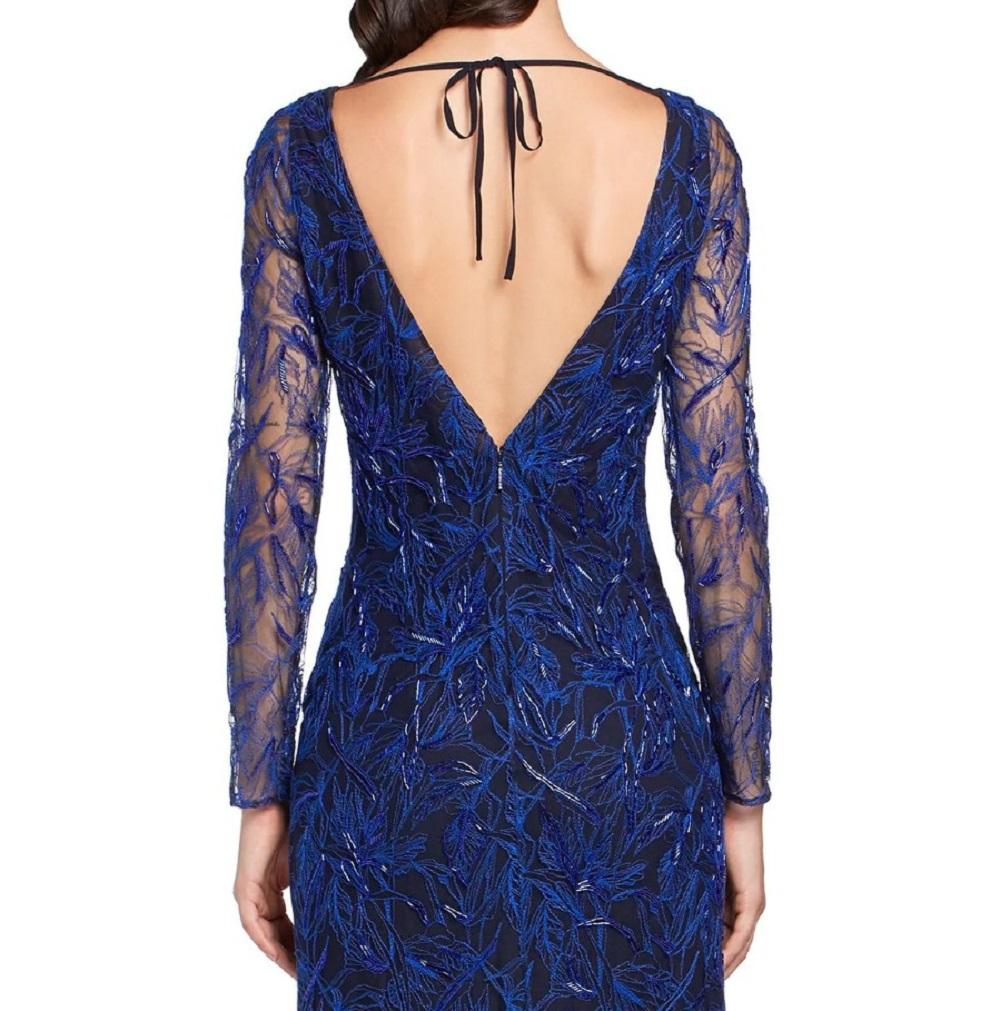 New Roberto Cavalli Blue Embellished Lace Dress Gown Italian 44  For Sale 4