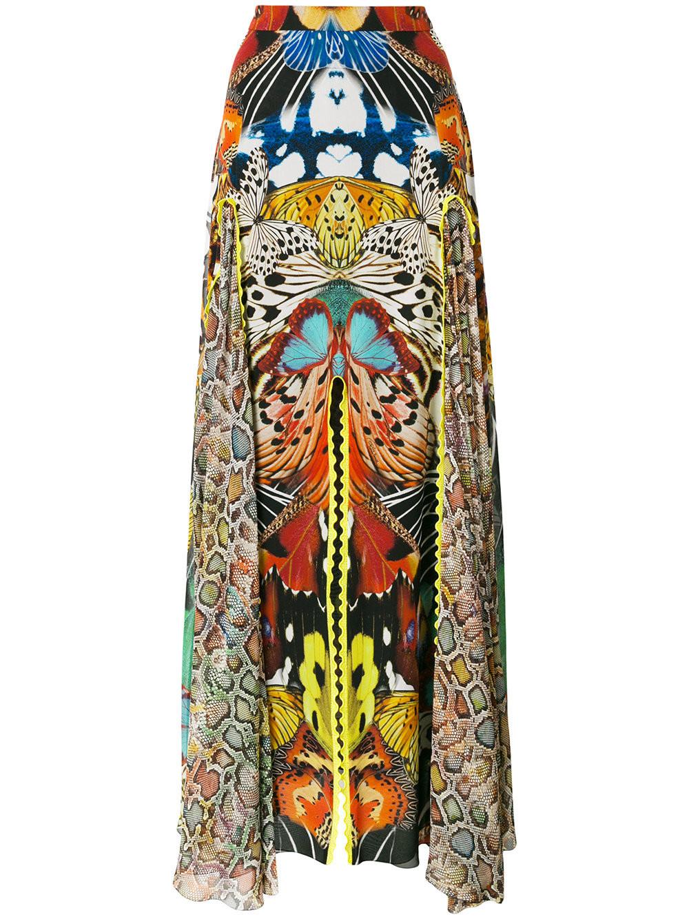 New Roberto Cavalli Butterfly Print Silk Maxi Skirt Italian size 40 For Sale 5