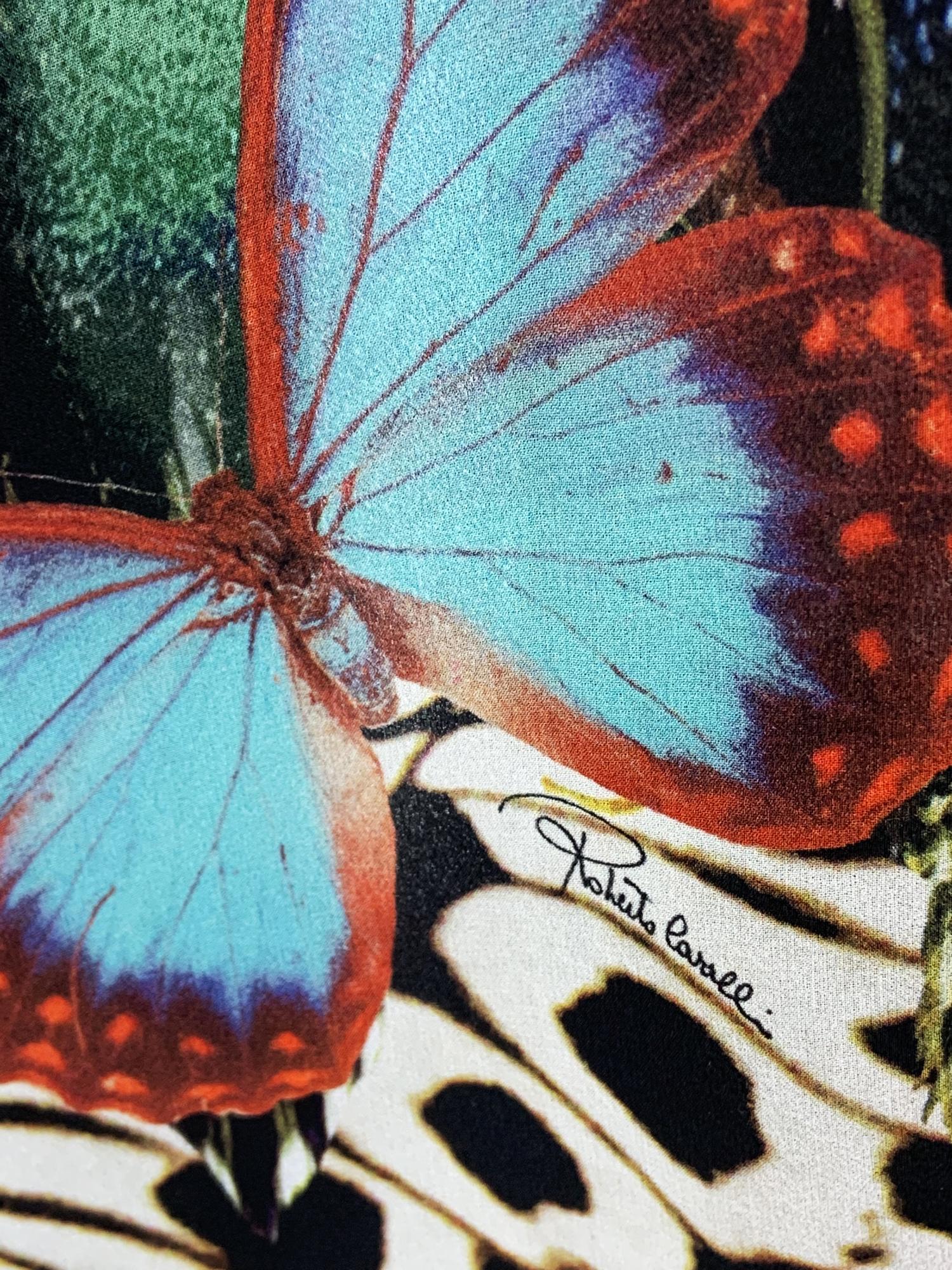 Neuer Roberto Cavalli Maxirock aus Seide mit Schmetterlingsdruck, Italienisch, Größe 40 im Angebot 7