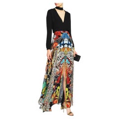 New Roberto Cavalli Butterfly Print Silk Maxi Skirt Italian size 40