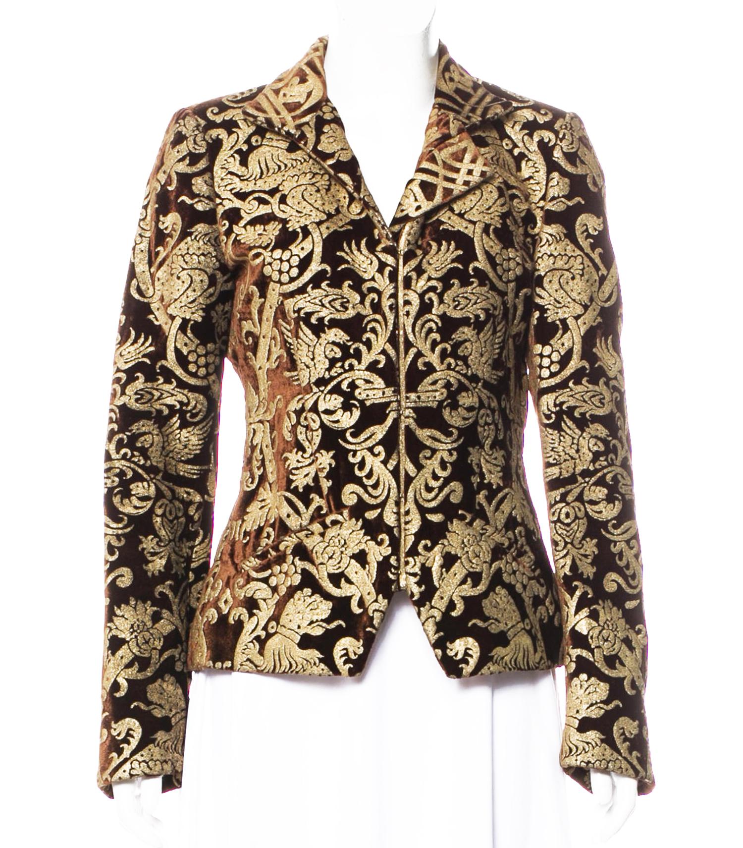 gold velvet blazer