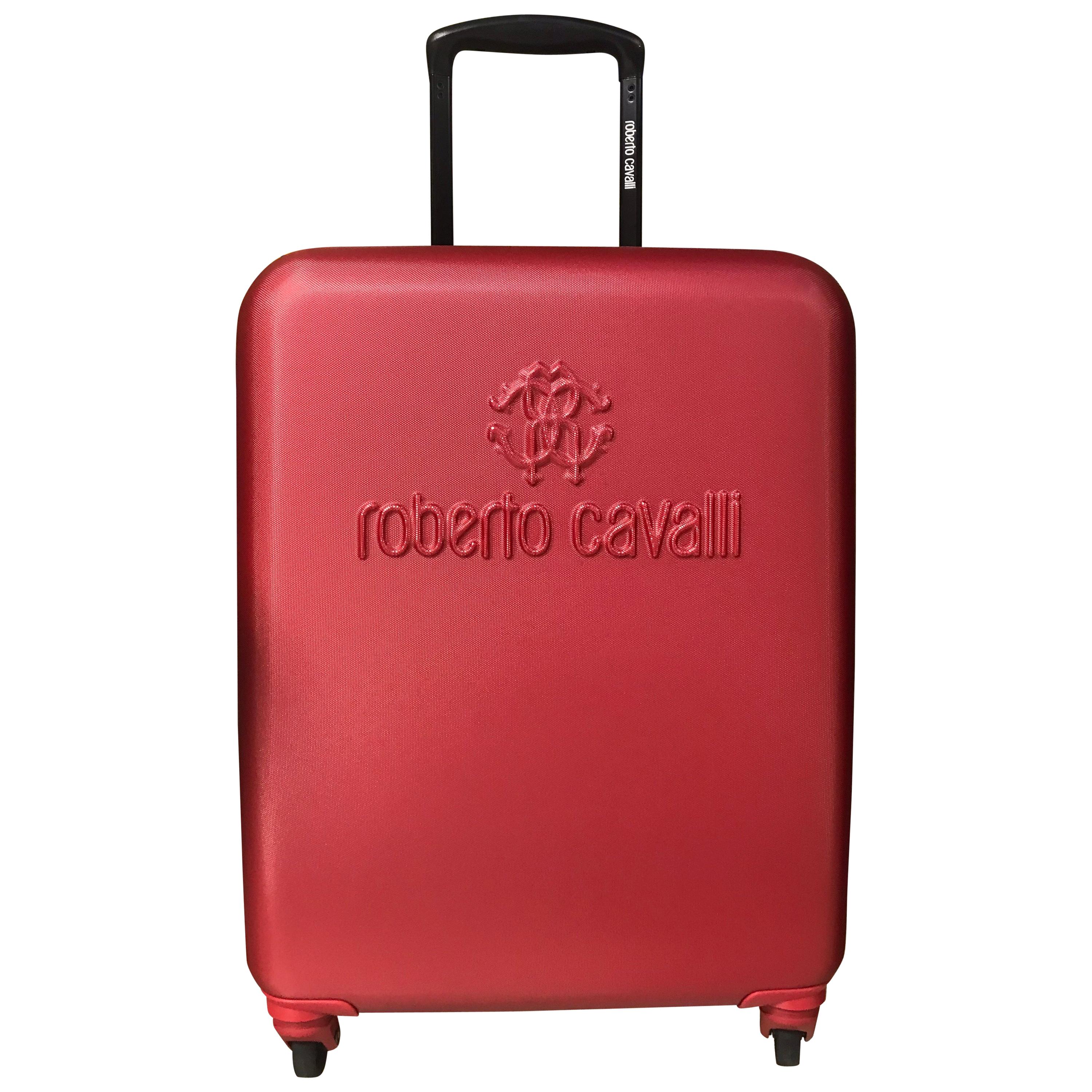 NEW ROBERTO CAVALLI FIBER SUITCASE in RED