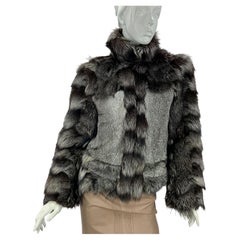 New Roberto Cavalli Fox Rabbit Fur Jacket Italian 42 - US 6