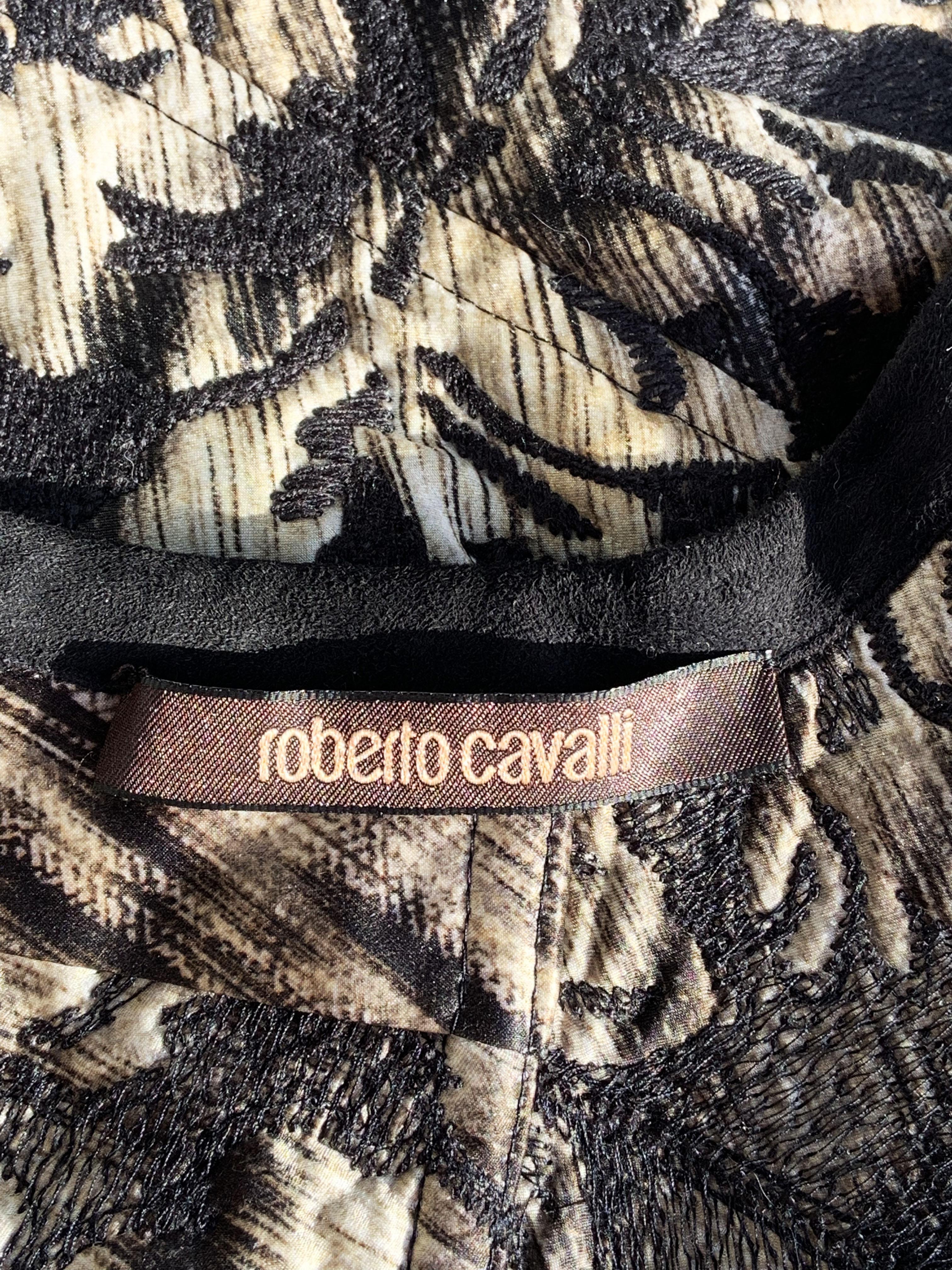 New Roberto Cavalli Mink Fox Silk Vest Italian 44  For Sale 4