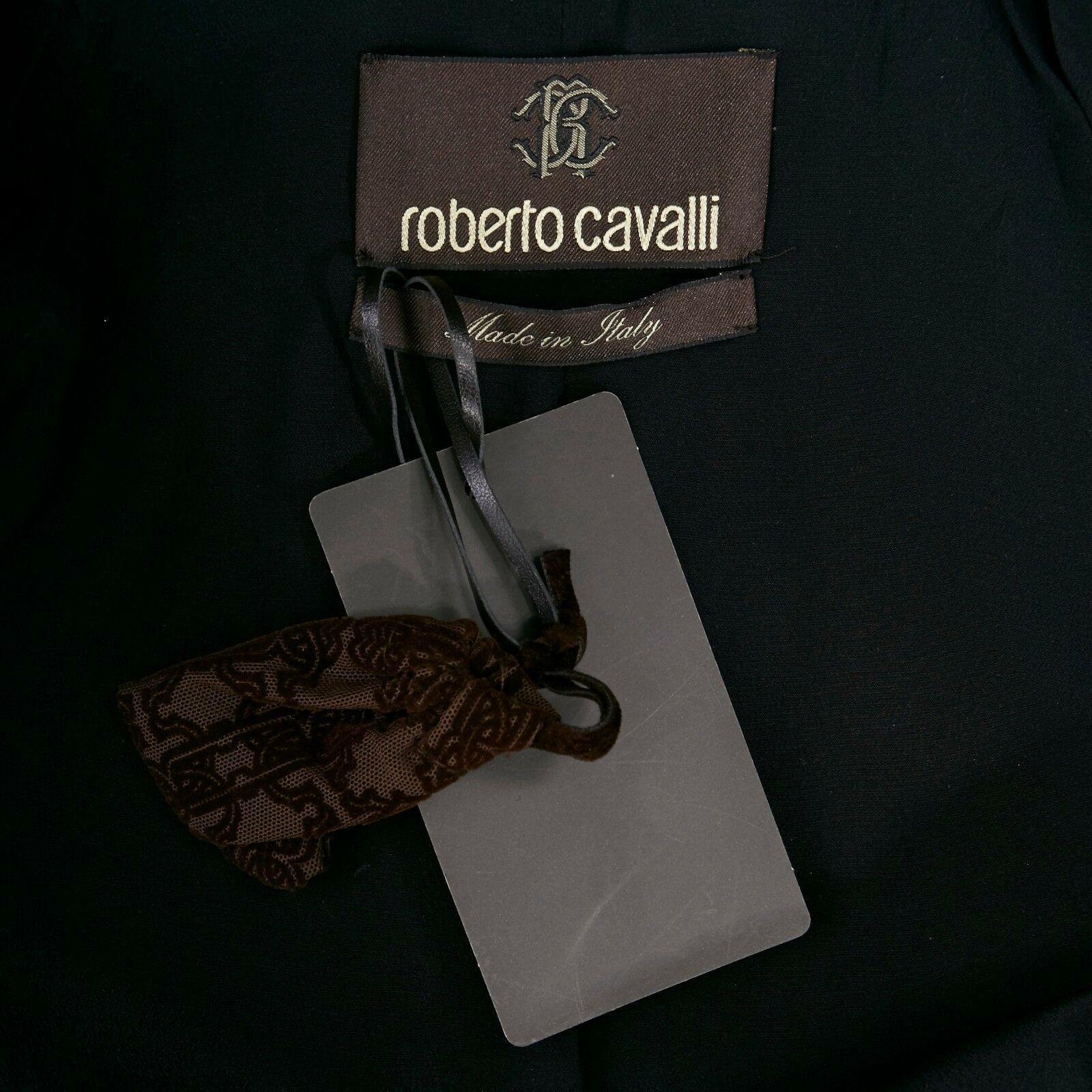 new ROBERTO CAVALLI oriental gold phoebix jacquard kimono collar blazer jacket S 4