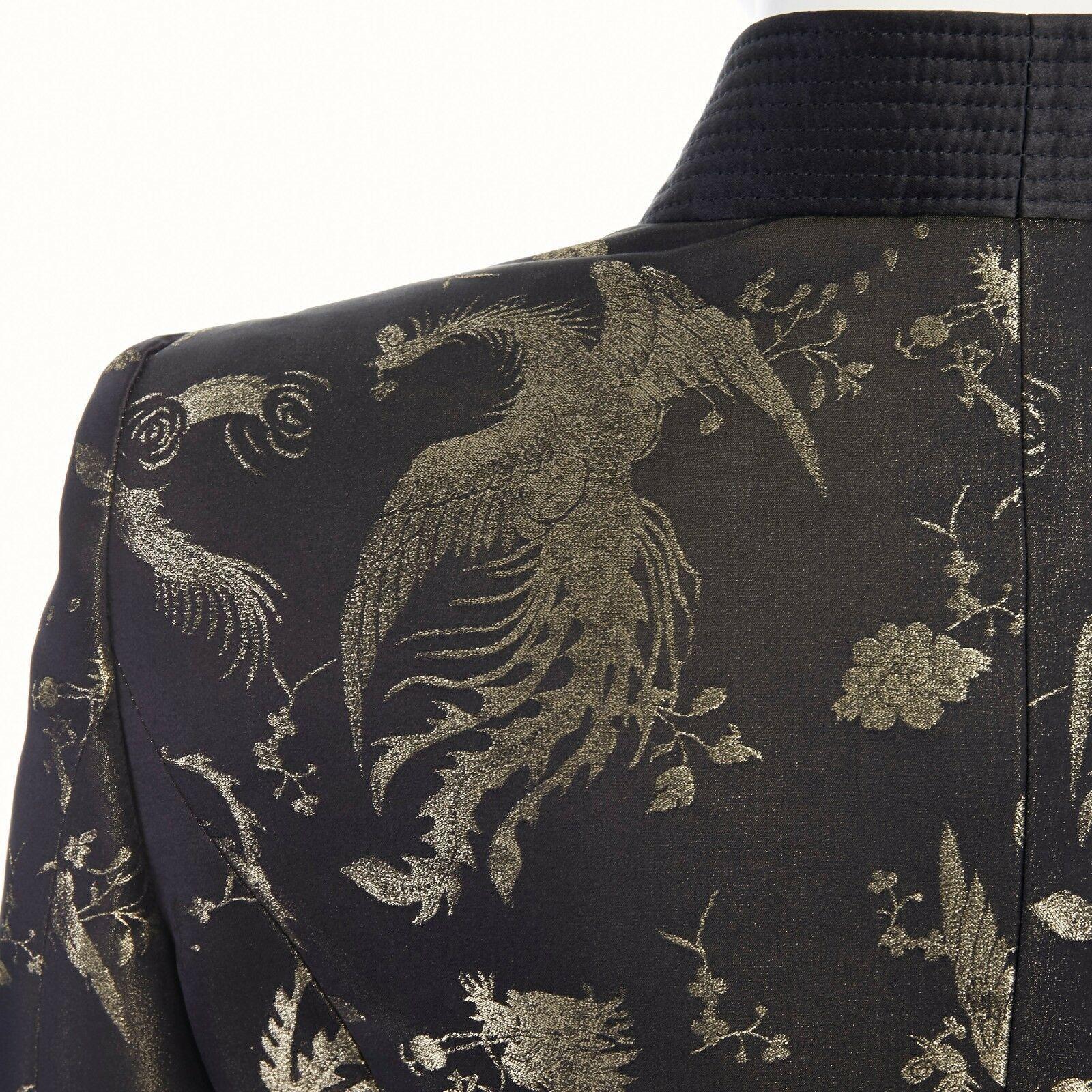 new ROBERTO CAVALLI oriental gold phoebix jacquard kimono collar blazer jacket S 1