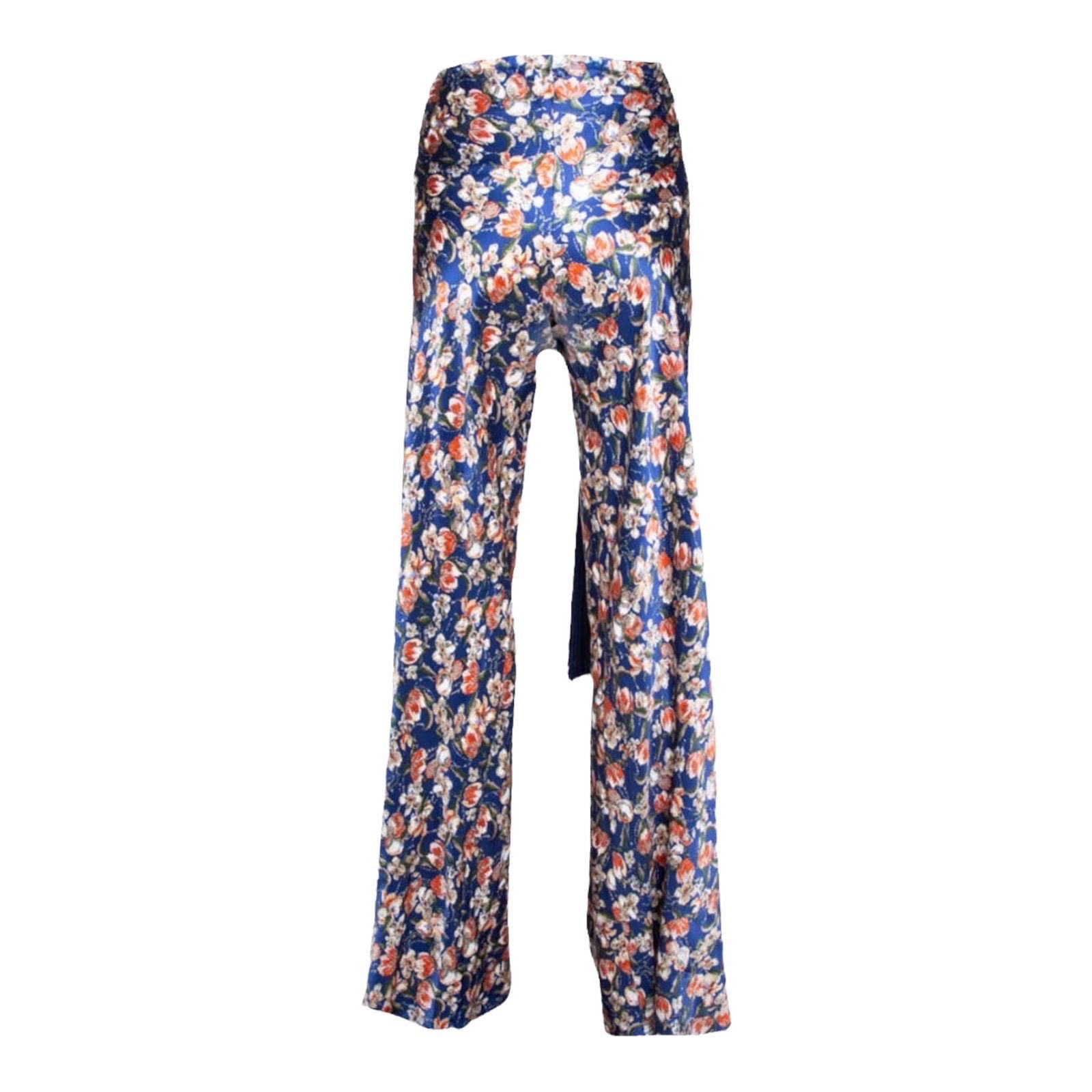 NEW Roberto Cavalli Signature Floral Print Silk Pants Trousers Lounge Suit Set  4