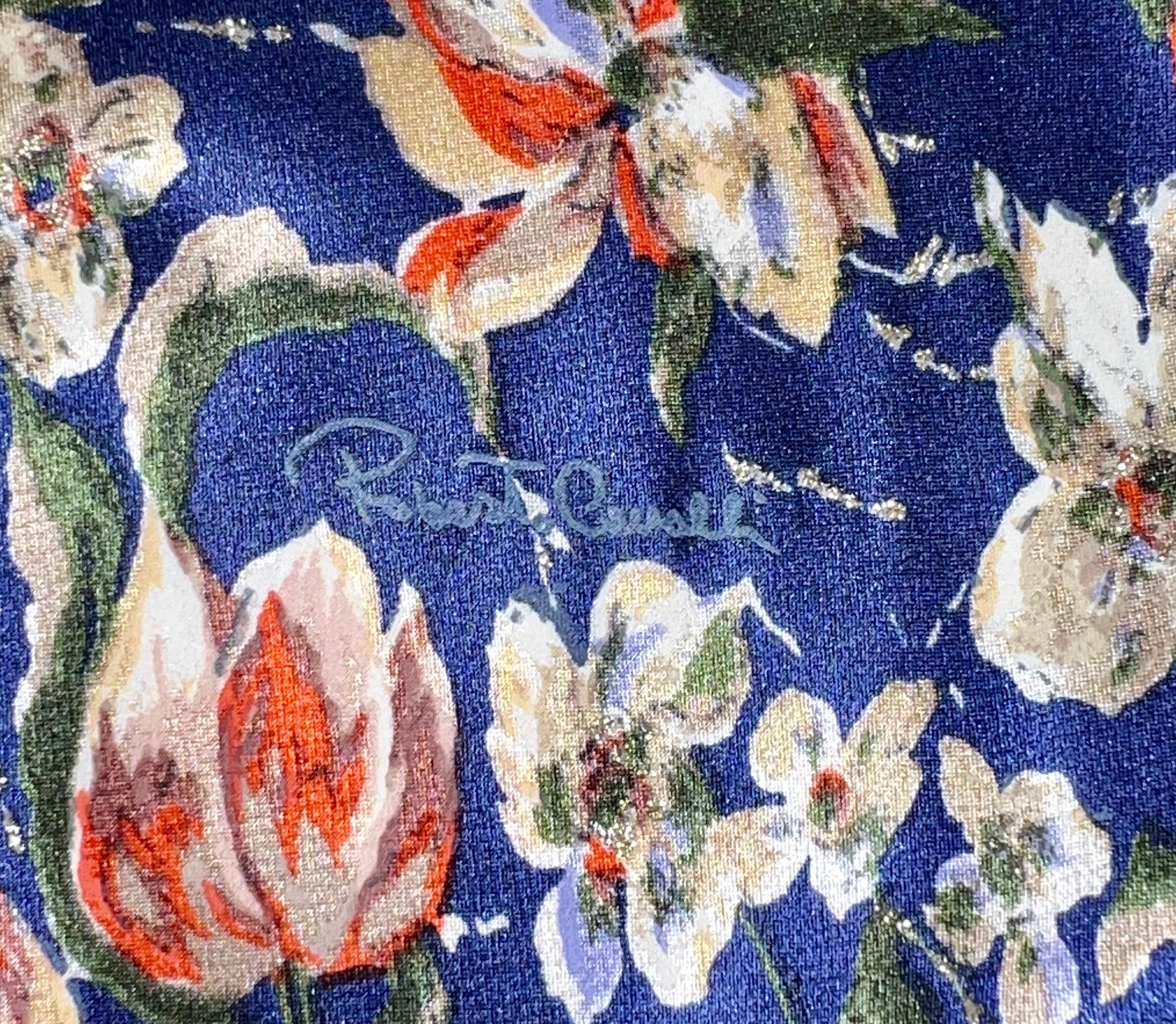 NEW Roberto Cavalli Signature Floral Print Silk Pants Trousers Lounge Suit Set  6