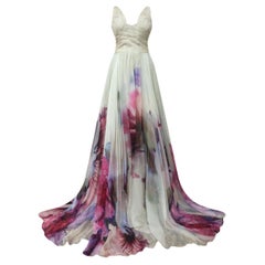 Neu ROBERTO CAVALLI SCHWARZES KLEID AUS SEide FLORAL EU 40