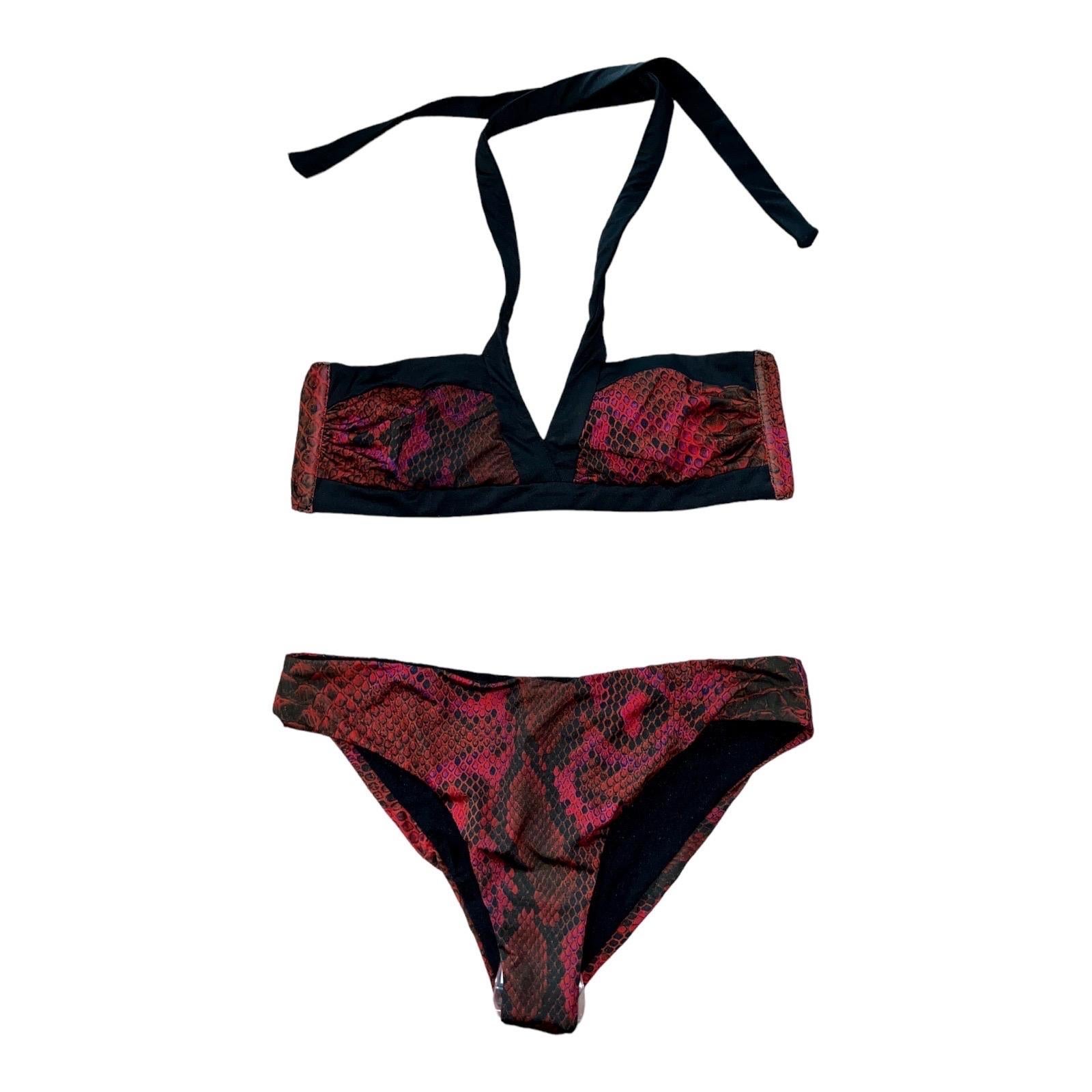 NEW Roberto Cavalli Snakeskin Animal Print Bikini Swimwear XS For Sale 2