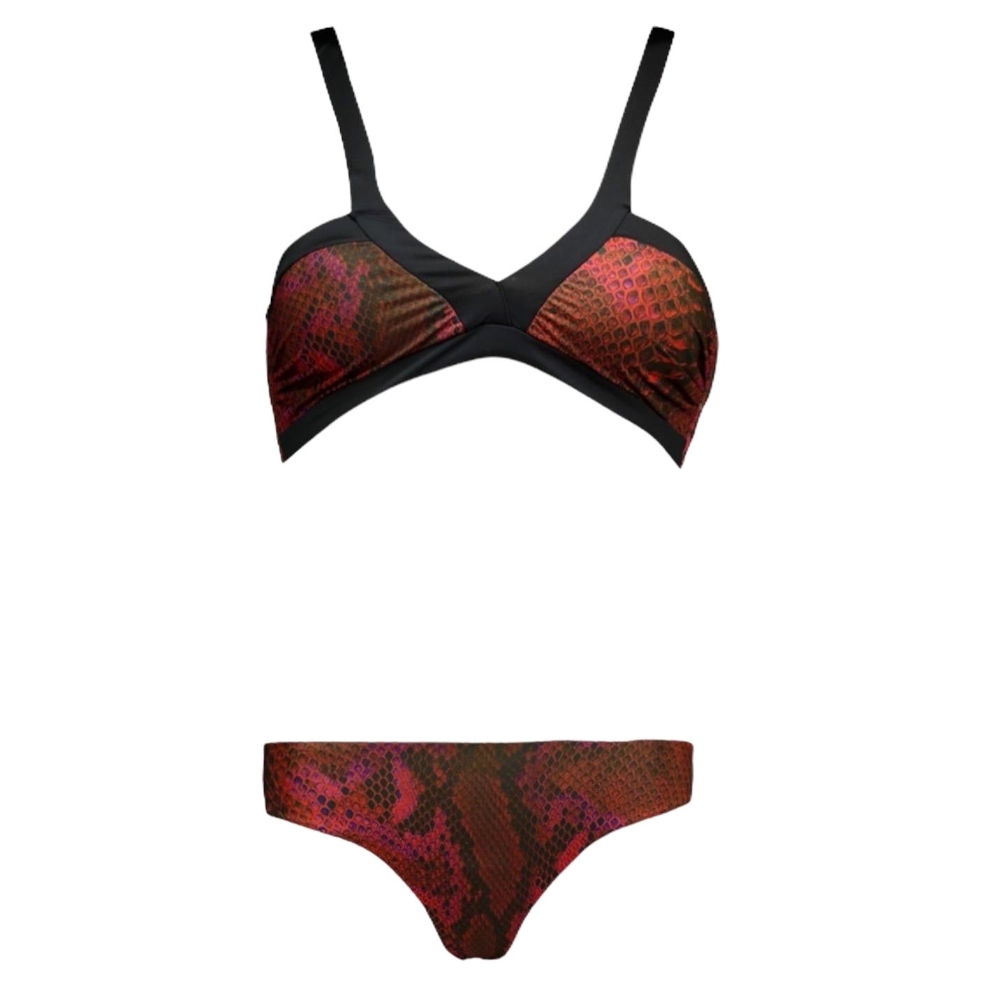 NEW Roberto Cavalli Snakeskin Animal Print Bikini Swimwear XS For Sale