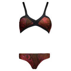 NUEVO Roberto Cavalli Bikini de piel de serpiente con estampado animal XS