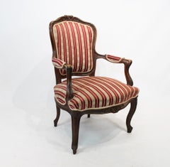 New Rococo Armchair of Poliched Wood with Carvings, 1890