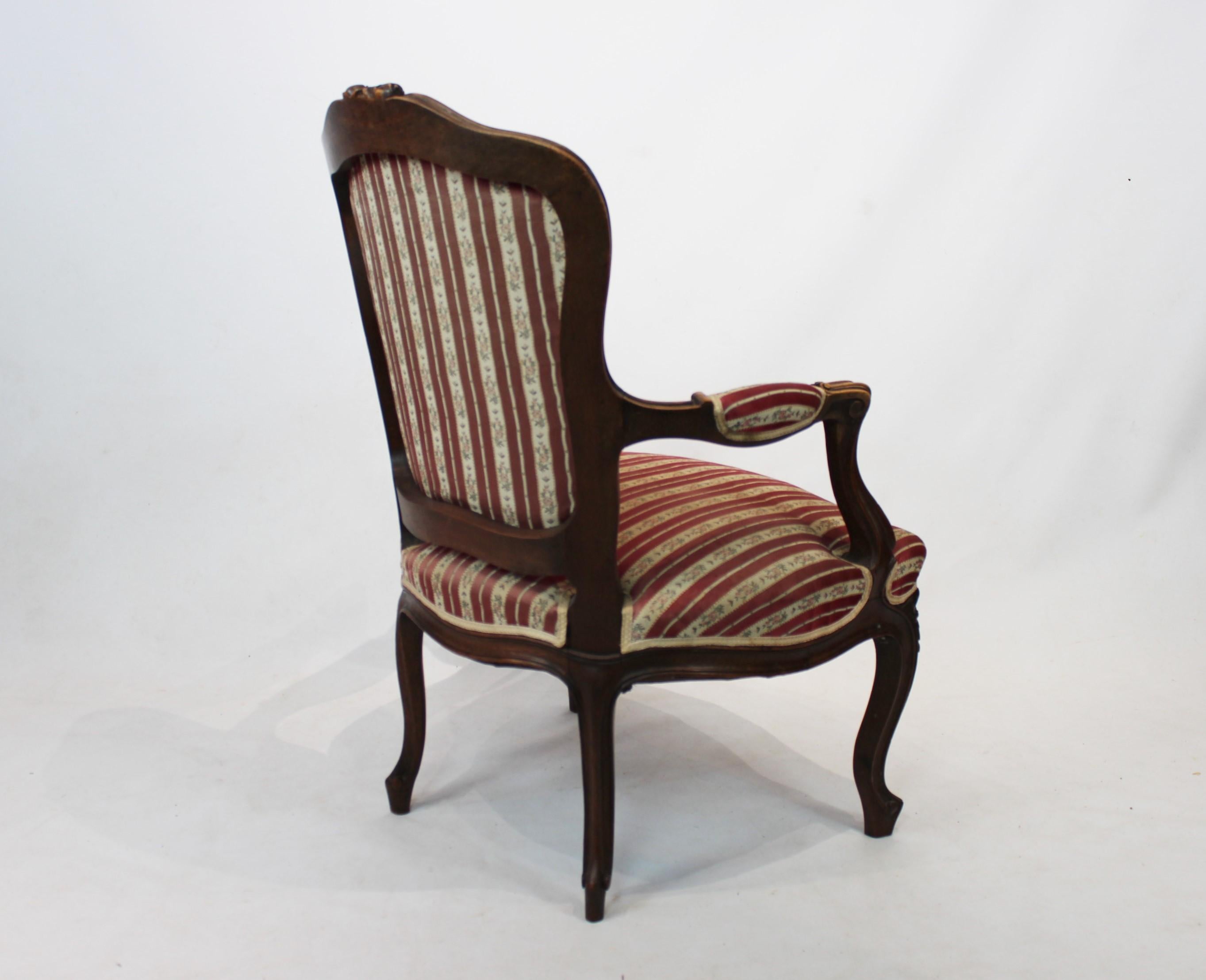 Rococo Revival New Rococo Armchair of Poliched Wood with Carvings, 1890 For Sale