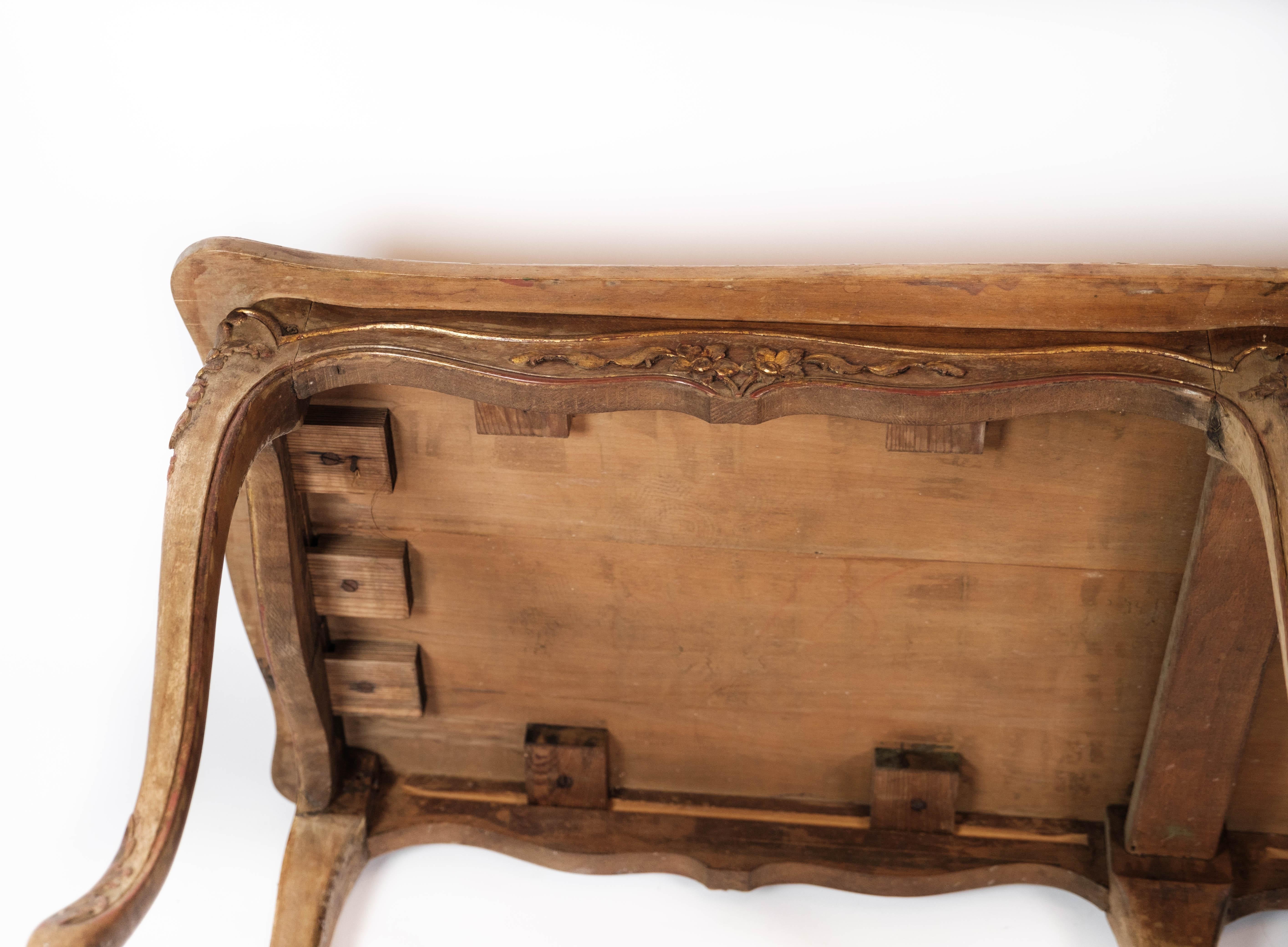 New Rococo Coffee Table of Light Walnut Decorated with Carvings, 1930s 5