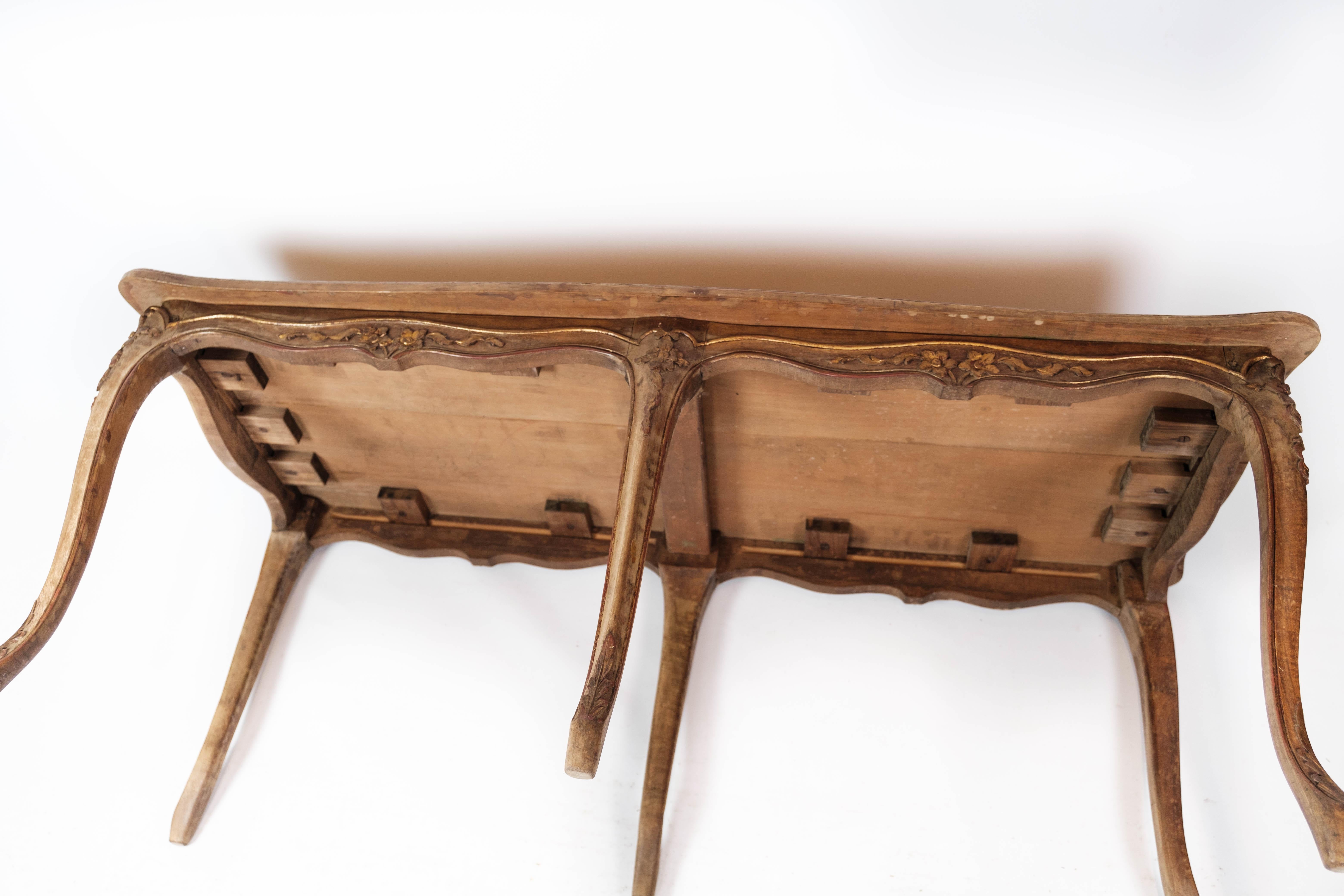 New Rococo Coffee Table of Light Walnut Decorated with Carvings, 1930s 7