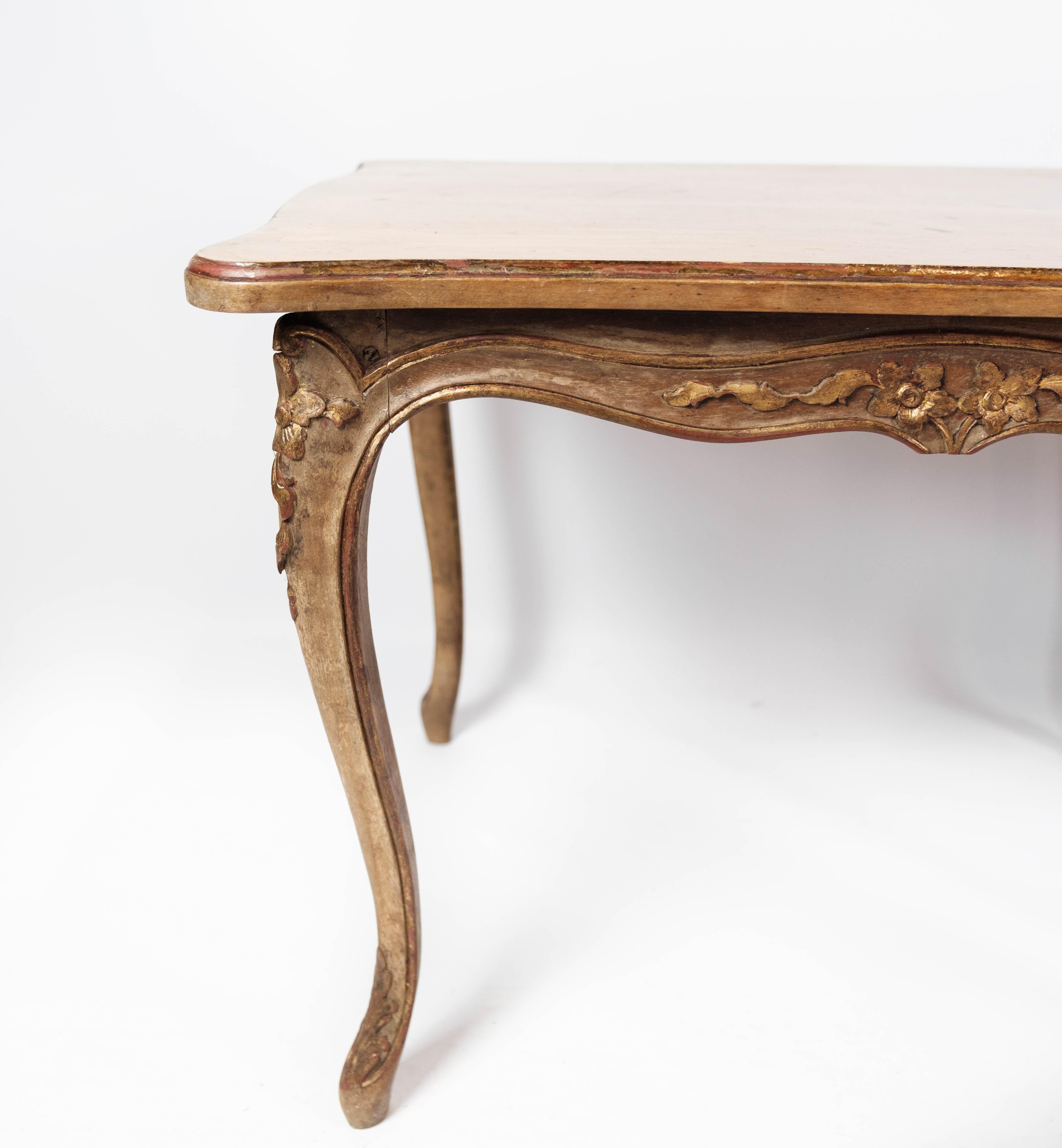 Rococo Revival New Rococo Coffee Table of Light Walnut Decorated with Carvings, 1930s