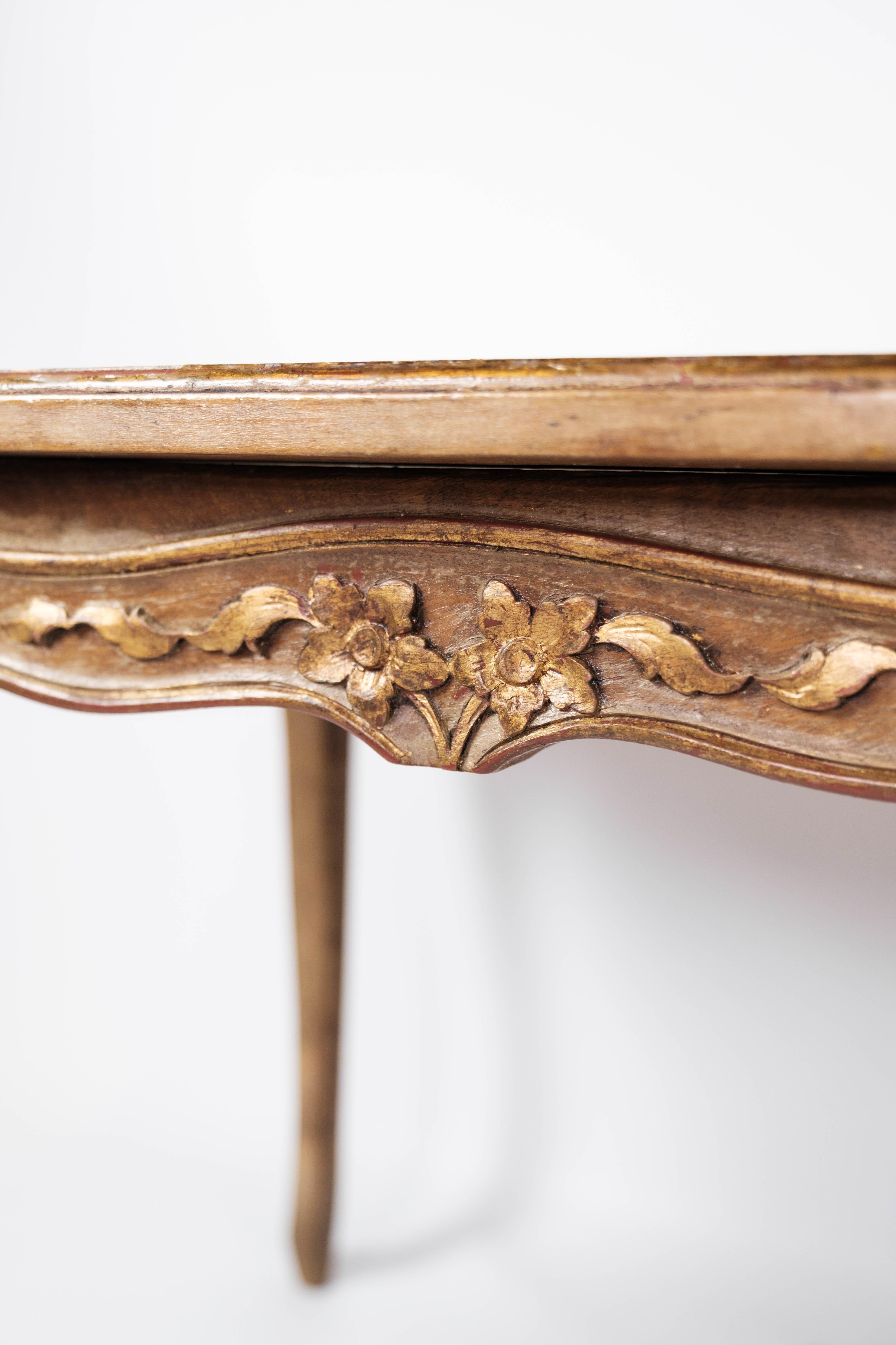 New Rococo Coffee Table of Light Walnut Decorated with Carvings, 1930s In Good Condition In Lejre, DK