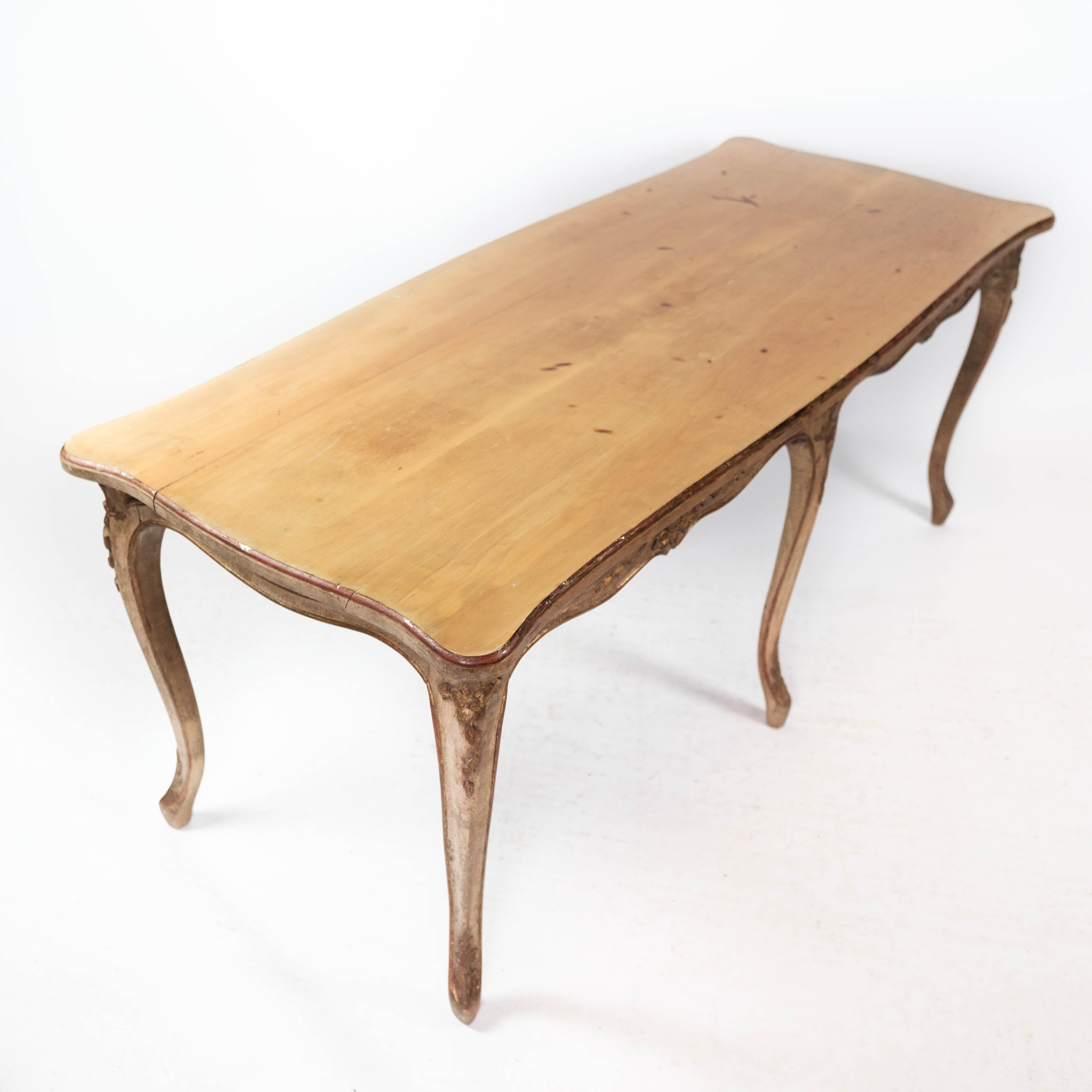 New Rococo Coffee Table of Light Walnut Decorated with Carvings, 1930s 1