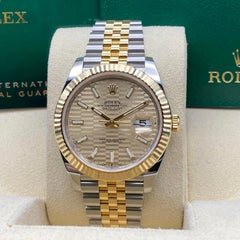 NEU Rolex Datejust 41mm Gelbgold Stahl-Uhr mit Champagner-Motiv Zifferblatt 126333 B&P