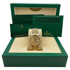 NUEVO Reloj Rolex Datejust 41mm Oro Amarillo Acero Esfera Motivo Champaña 126333 B&P